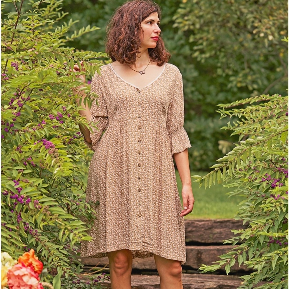 April Cornell gold short dress M :)